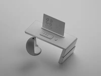 Sci-fi workspace 3D model