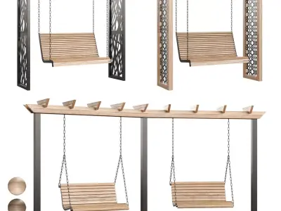 Swing set with canopy 3D model