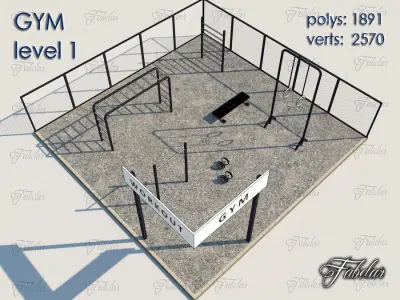 GYM all 10 Leves Low-poly 3D model