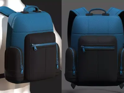 Backpack bag baggage Color 3d low poly Low-poly  3D model purchase