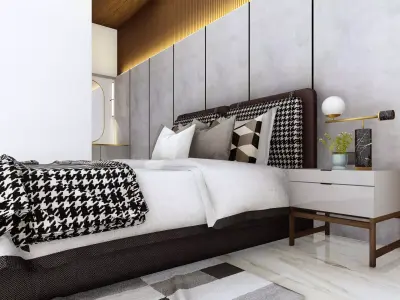 modern luxurious bedroom   3D model