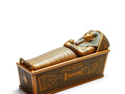 Ancient Egyptian Sarcophagus Model Pack for D Render Low-poly 3D model