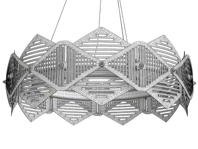 BRILL brass pendant light with geometric design Low-poly 3D model