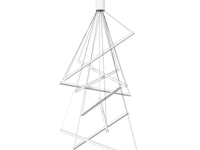Modern chandelier for the living room of the hotel lobby 3D model