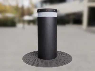 Automatic Hydraulic Bollard Low-poly 3D model