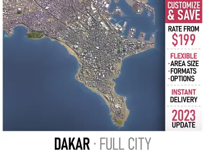 Dakar - 3D City Model Low-poly 3D model