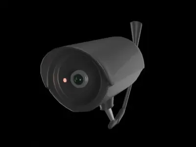 Simple Low Poly Security Camera Low-poly 3D model