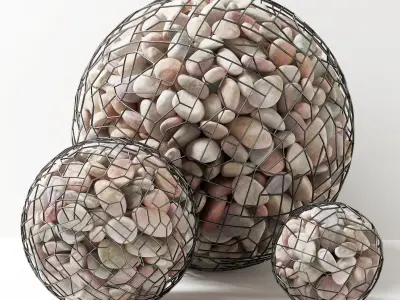 Gabion sphere pebble  n5 3D model