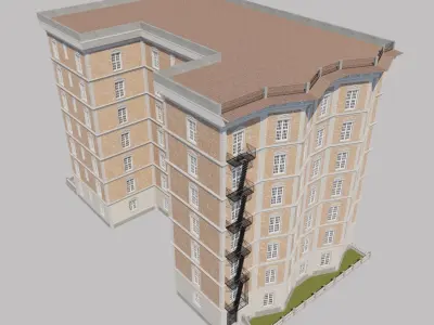 New York City Apartment Building 05 THREEDEE INC Low-poly 3D model
