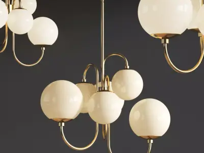 Pelle Chandelier Gooseneck West Elm 3D model