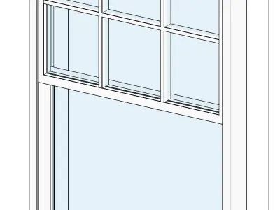 Sash window with curved head 3D model