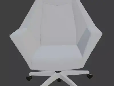 Futuristic Low Poly High Back White Geometric Office Chair 3D model