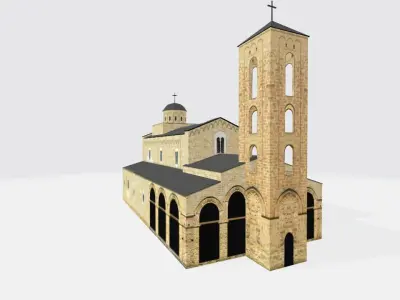 Landmark building  Low-poly 3D model