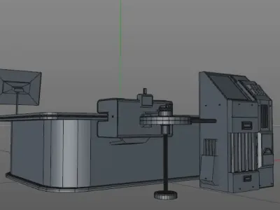 Sci fi table hard surface Low-poly 3D model