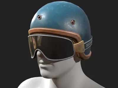 Helmet scifi bike  Low-poly 3D model