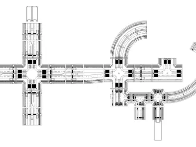 Road and intersection Low-poly 3D model