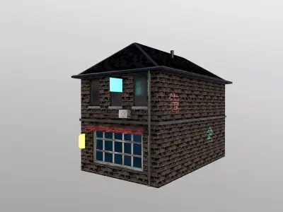 Cyberpunk City - Building 27 Low-poly 3D model