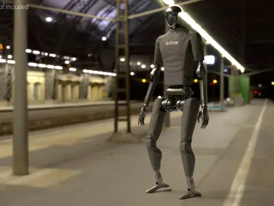  Unitree H1 Autonomous Robot Running Animated Rigged For Blender 