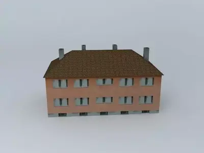 1950ies Small Building Low-poly 3D model