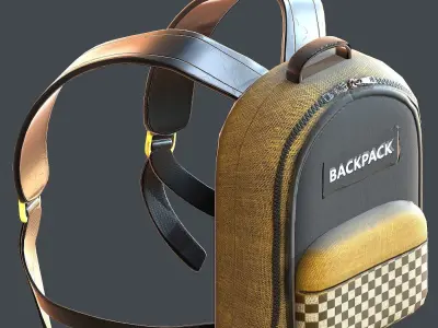 Backpack military combat soldier armor scifi Generic  Low-poly 3D model