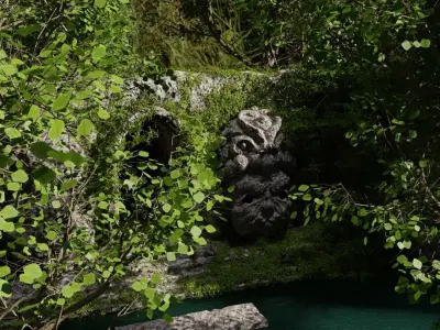 Ancient ruins  Low-poly 3D model