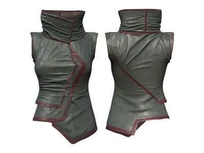 Dystopian Futuristic Sci-fi Outfit Top Pants Boots Low-poly 3D model