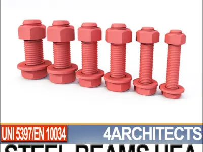 Steel Wide Flange Beams HEA Collection Revit STL Printable 3D print model purchase