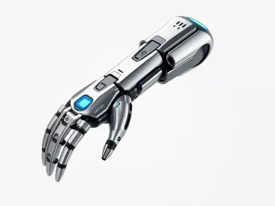 Futuristic Robotic Prosthetic Arm Low-poly 3D model