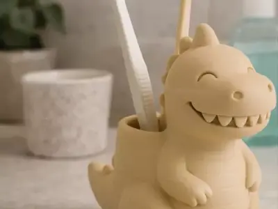 Dinosaur Toothbrush Holder 3d printable stl 3D print model