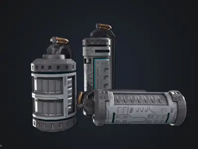 Sci fi grenade Low-poly 3D model