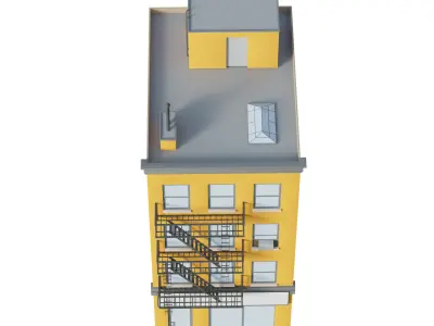 Apartment Building 5 Low-poly 3D model