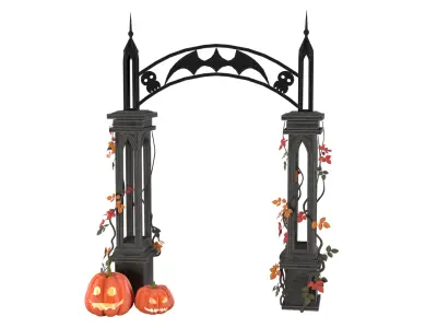 cemetery gate high-poly 3D model