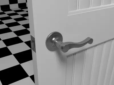 Interior Door 2 Panel ArchTop Beaded 3D model