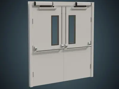 Hospital Door 1A Low-poly 3D model
