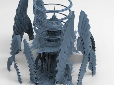 Cyber Elite Tower Media Caster  Low-poly 3D model