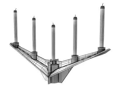 Paxton candle holder with cones 3D model
