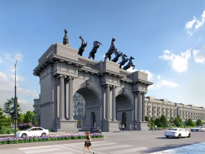 Luxury Neoclassical Triumphal Arch - Monumental Gate 3D model