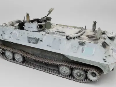 russian MT-LB literally destroyed by Ukrainian army 3D model