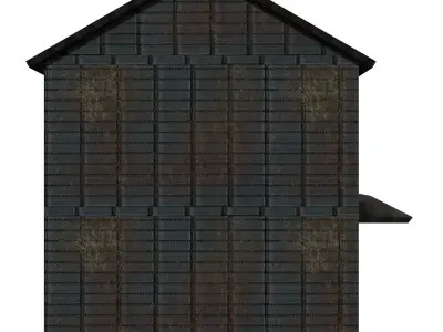 Two Floor old Japanease House Low-poly 3D model