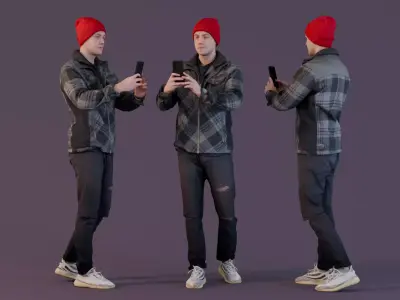 Let me take a photo - Man Taking a Photo in Casual Streetwear 3D model