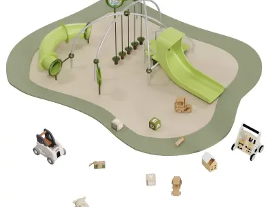 Childrens Play Area 4 Low-poly 3D model