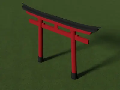 Shrine Torii Gates Low Poly Pack Free low-poly 3D model