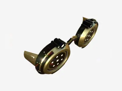 SciFi Glasses G06 Gold - Character Design Fashion Low-poly 3D model