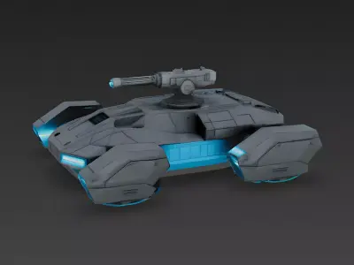 Sci-Fi Anti-Gravity Hover Tank 3D Model Low-poly 3D model