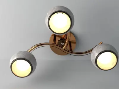 Chandelier three light ceiling fixture 3D model