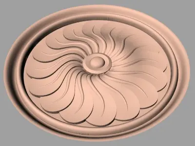 Furniture decoration round flower 3D STL model for CNC E919 3D model