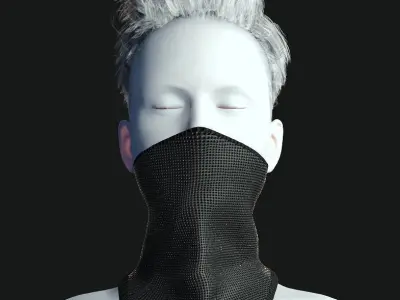 Cyber Hero - Mask01 Low-poly 3D model