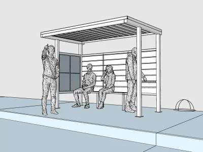 Parada de autobus 3D model