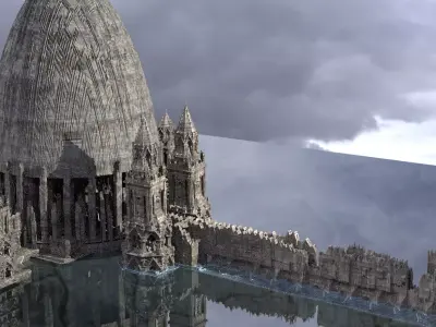 Aztec Sci-Fi Ruins Kit bash 1 3D model