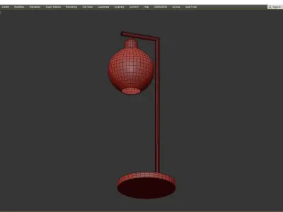 Ashton Gold and Marble Task Lamp Low-poly 3D model